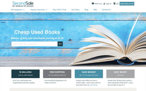SecondSale.com website screenshot