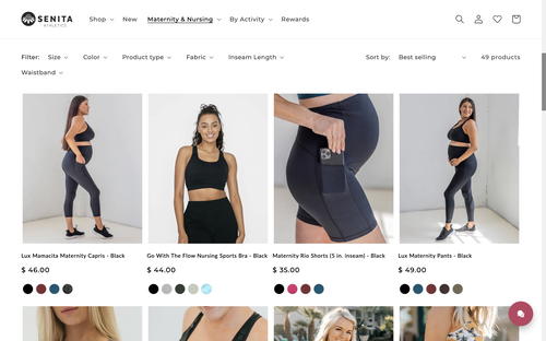 Senita Athletics website screenshot