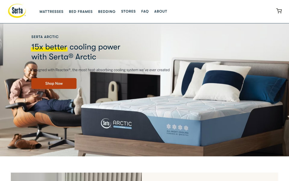 Serta website