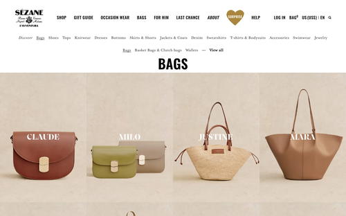 Sezane website screenshot