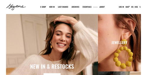 Sezane website screenshot