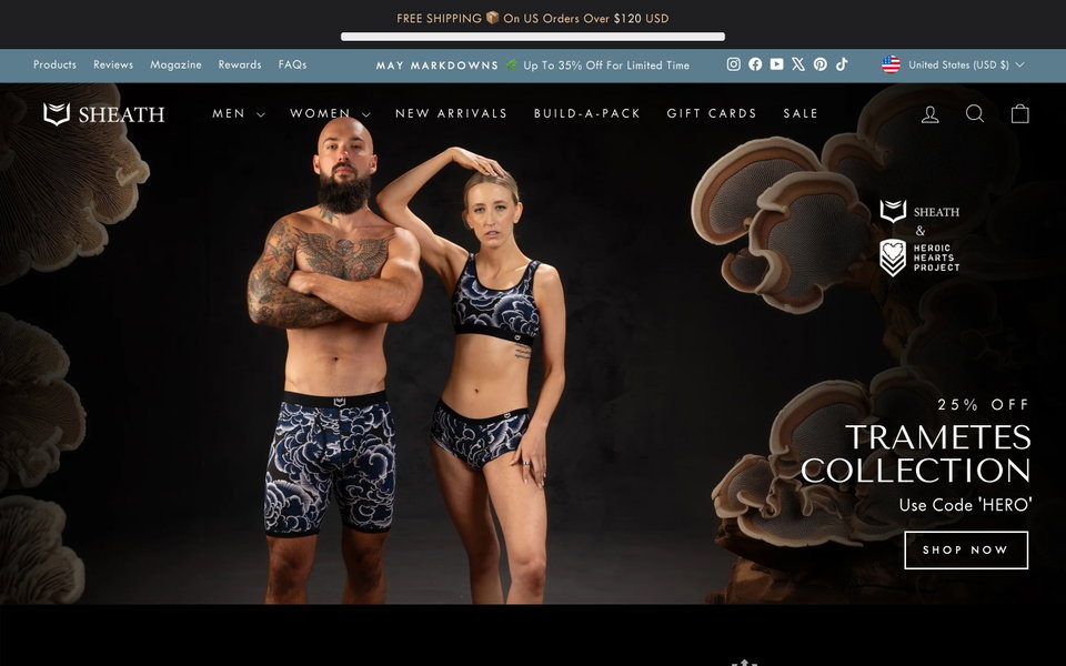 SHEATH Underwear website
