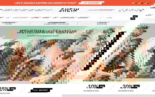 SHEIN website screenshot