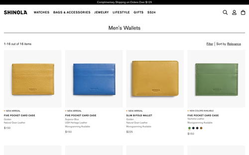 Shinola website screenshot