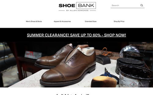 Shoebank website screenshot