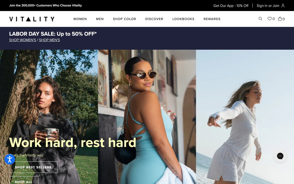 Shop Vitality website