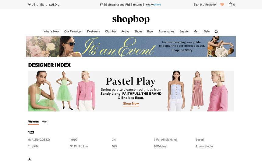 Shopbop on Shomp