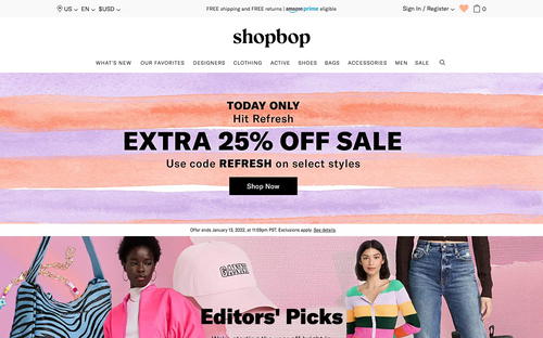 Shopbop website