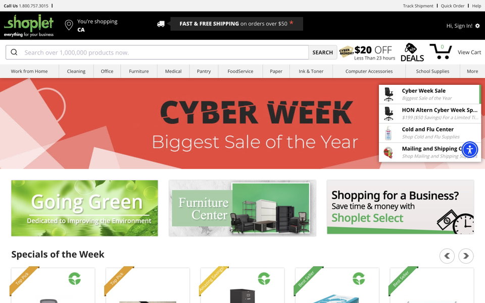 Shoplet website