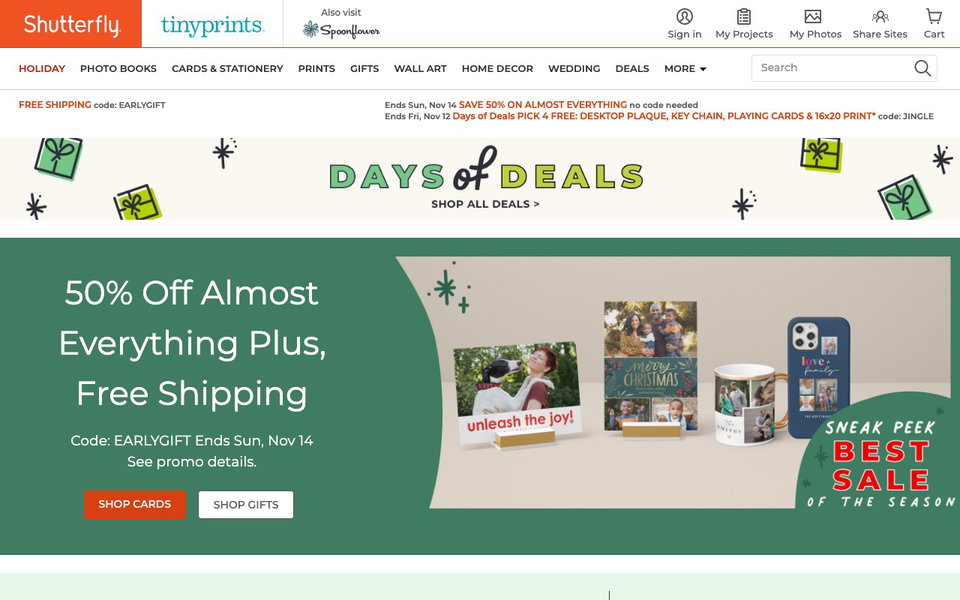 Shutterfly website