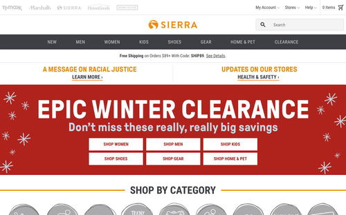 Sierra website screenshot