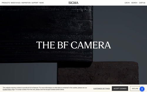 Sigma Corporation of America website screenshot