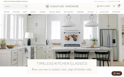 Signature Hardware website screenshot