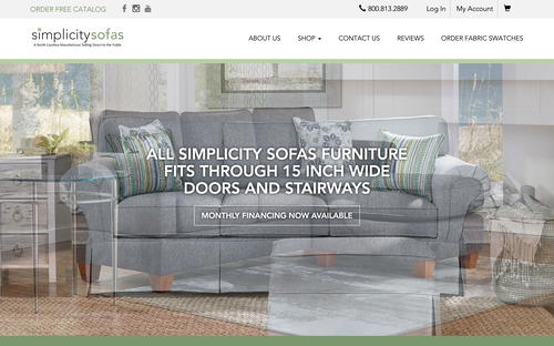 Simplicity Sofas website screenshot