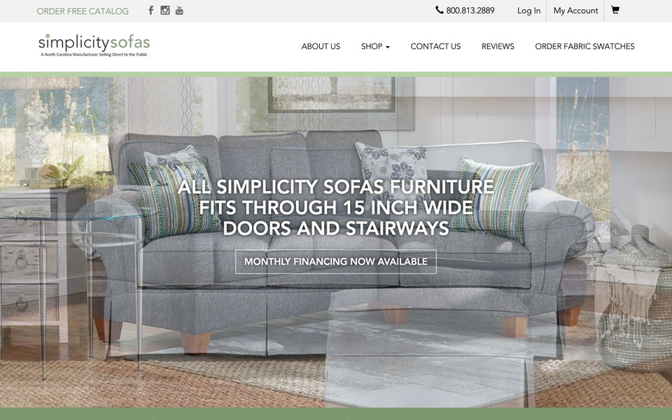 Simplicity Sofas website