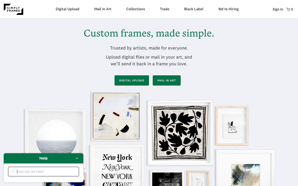 Simply Framed website