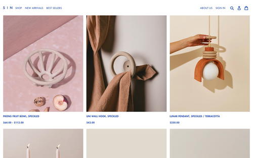 SIN website screenshot