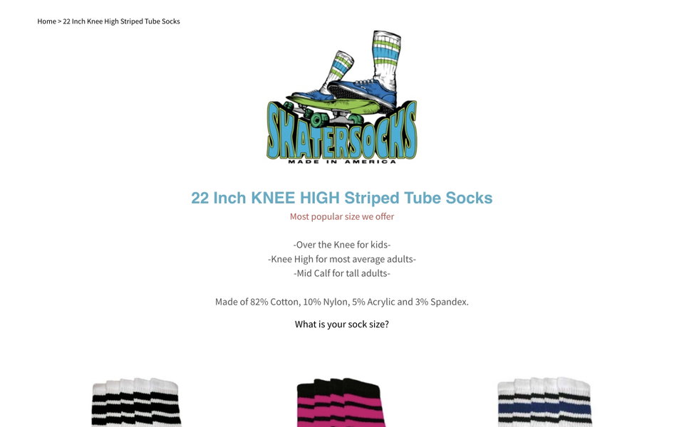 SkaterSocks website