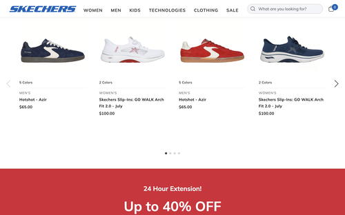 Skechers website screenshot