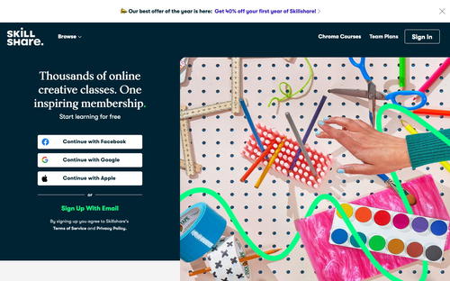 Skillshare website screenshot