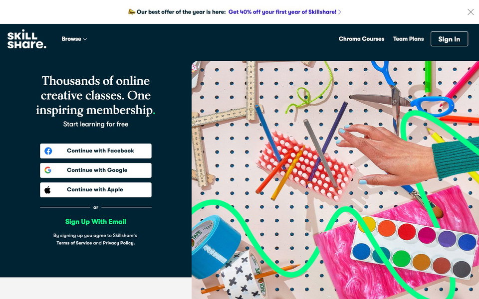 Skillshare website