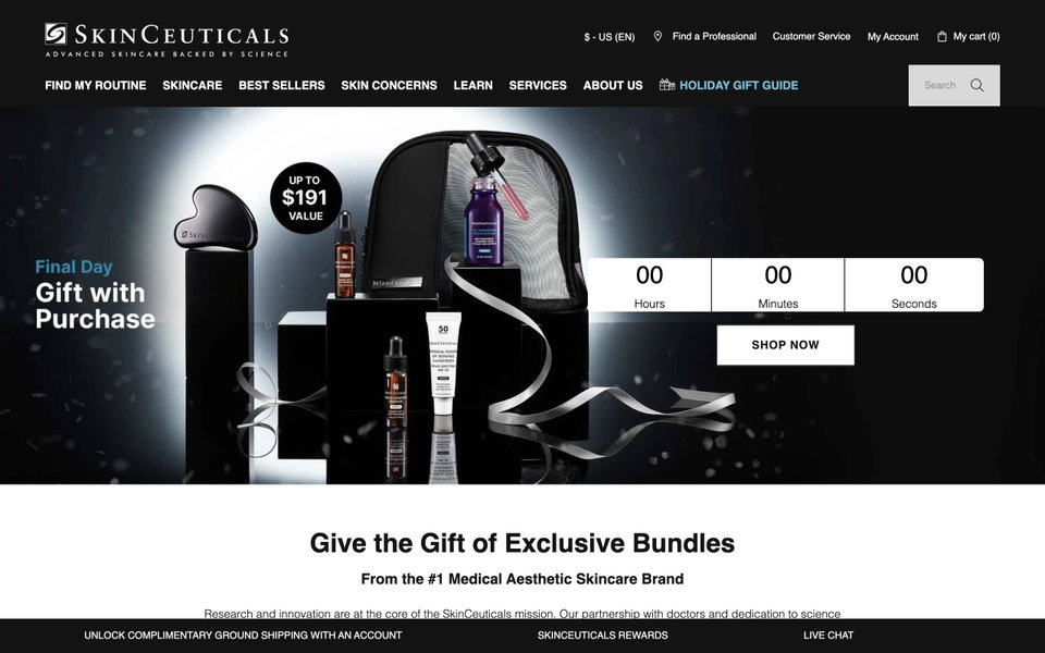 SkinCeuticals website