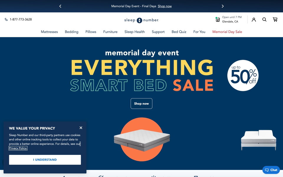 Sleep Number website