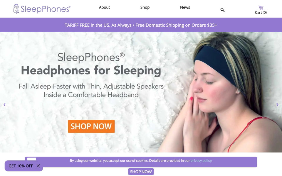 SleepPhones website