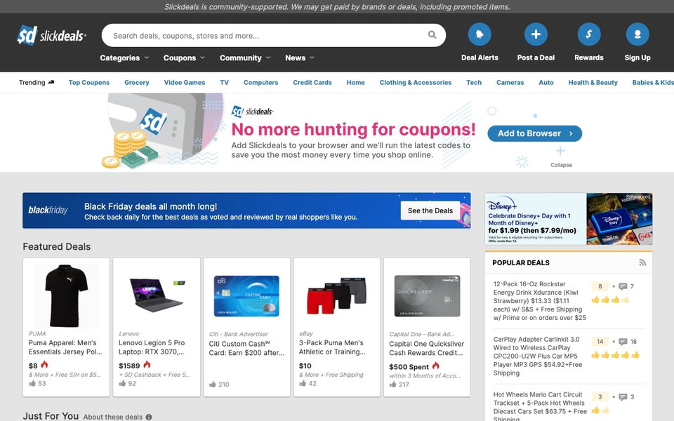 Slickdeals website