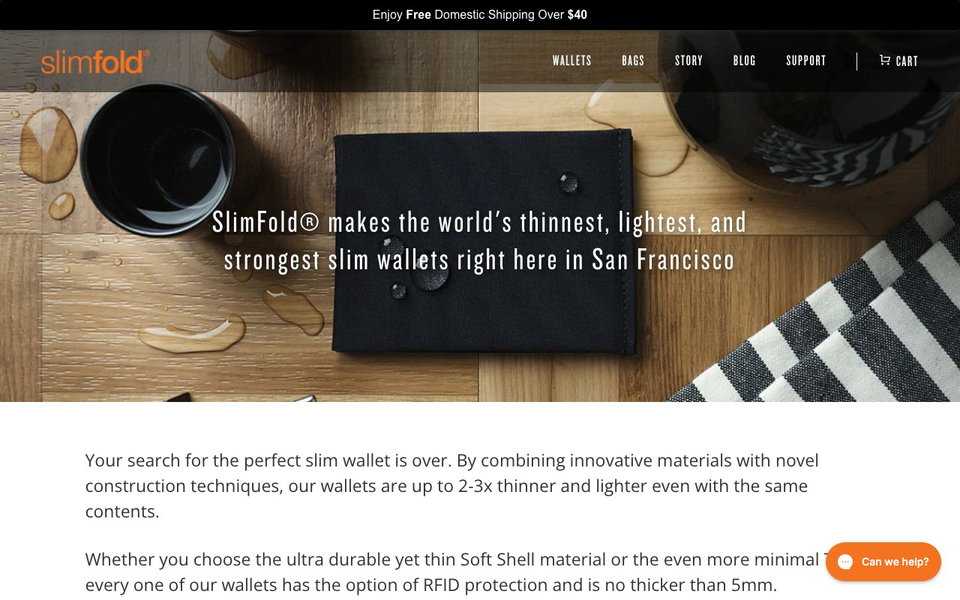 SlimFold Wallet website