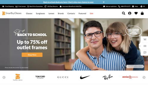SmartBuyGlasses website screenshot