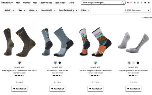 Smartwool website screenshot