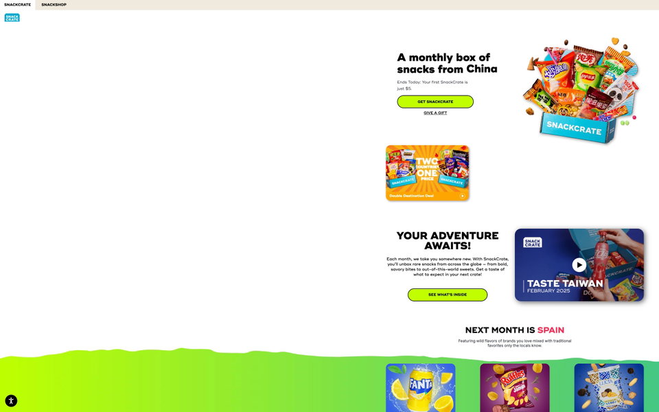 SnackCrate website