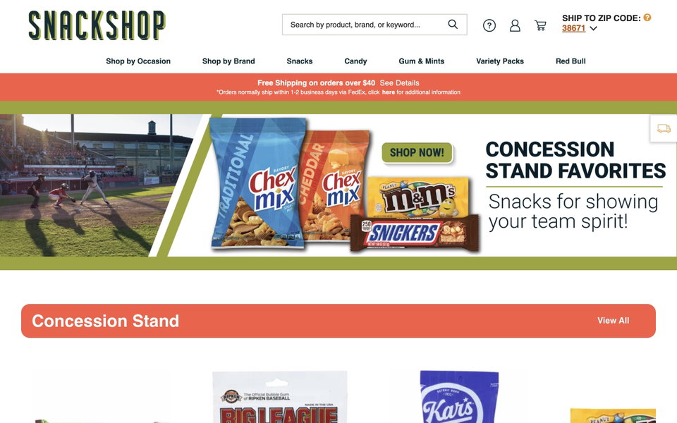 Snackshop website