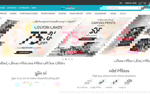Snapfish website screenshot