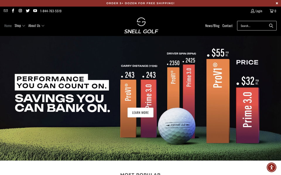Snell Golf website