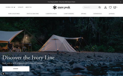 Snow Peak website screenshot