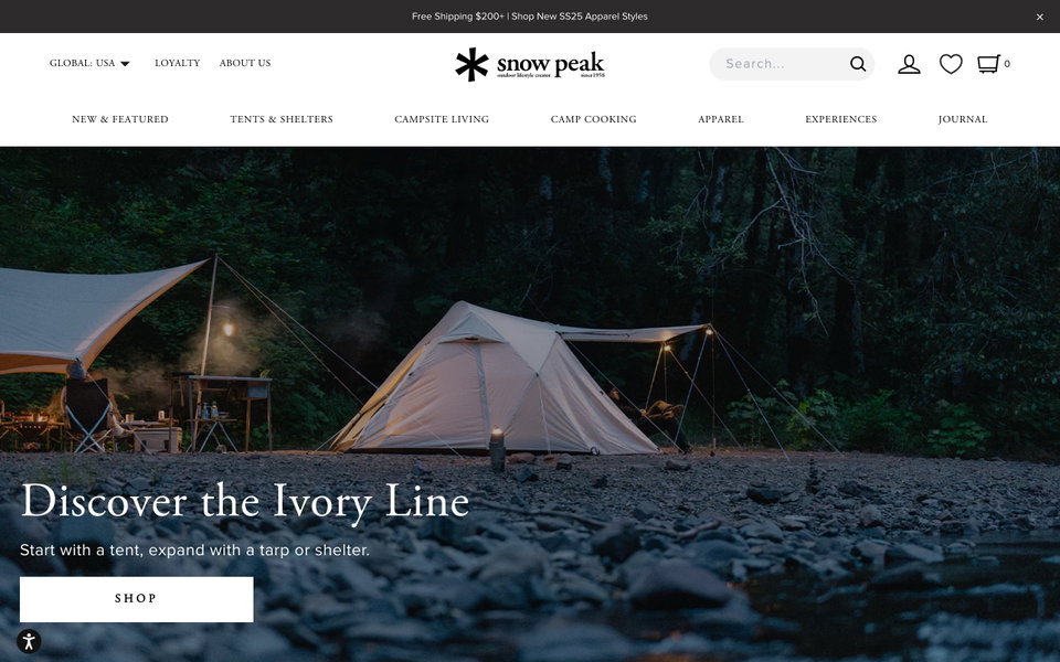 Snow Peak website