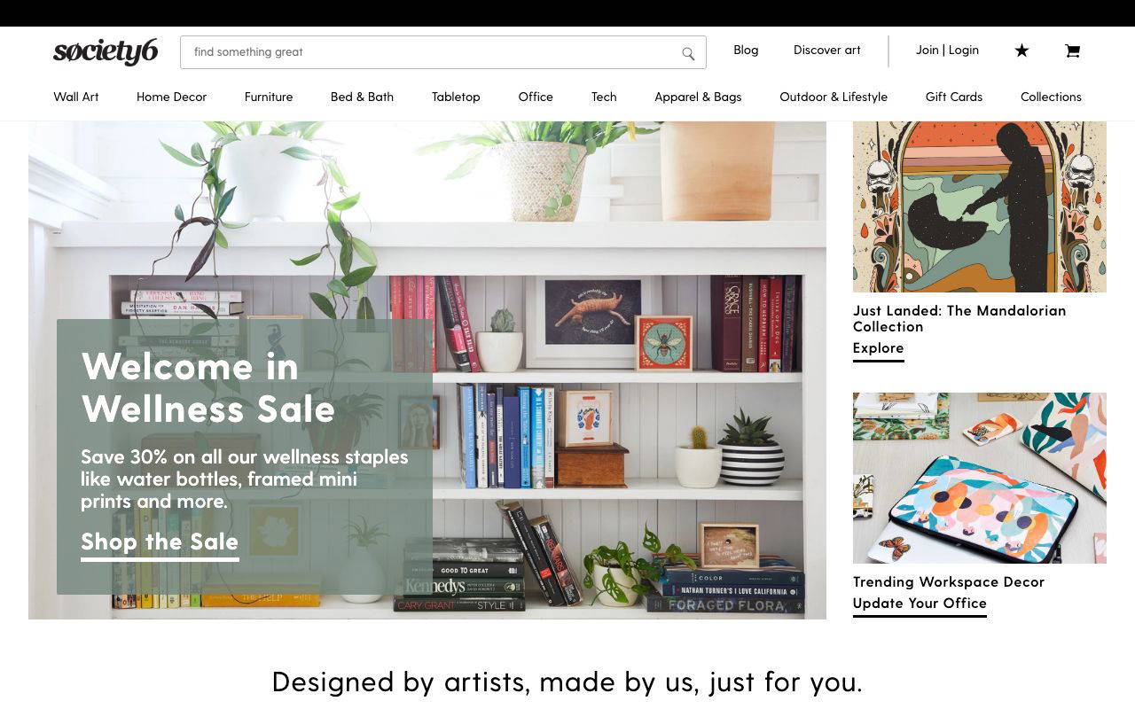 Society6 screenshot