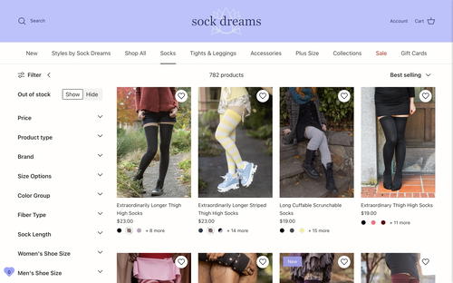 Sock Dreams website screenshot