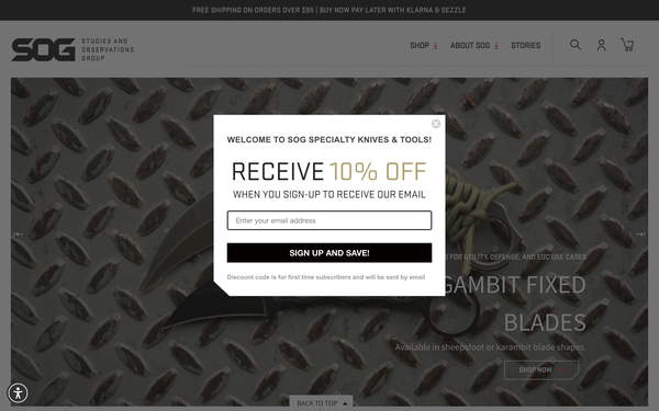 SOG Knives screenshot