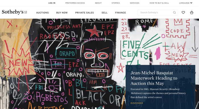 Sotheby's screenshot