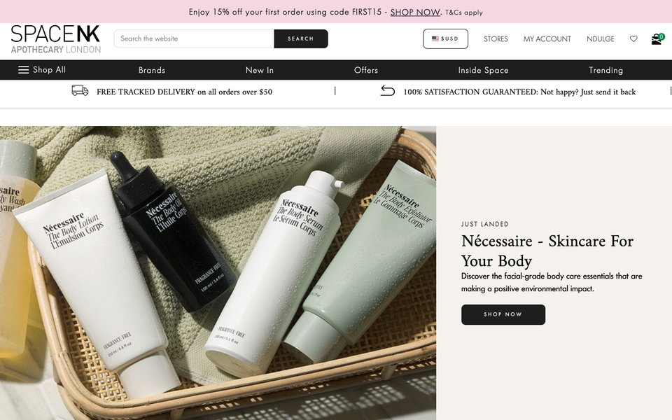 SpaceNK website