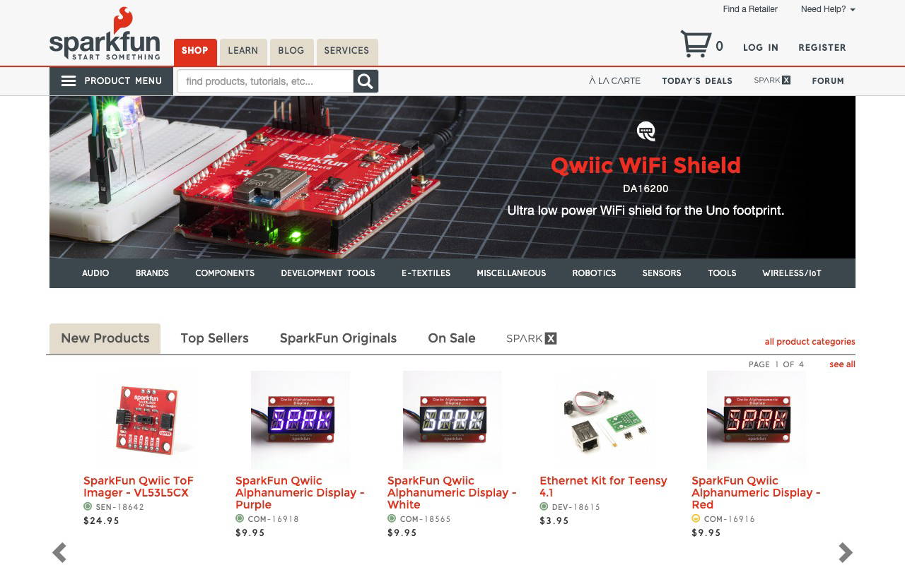 SparkFun Electronics screenshot