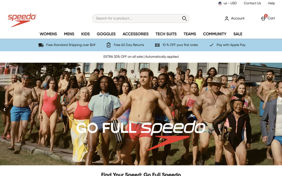 Speedo website