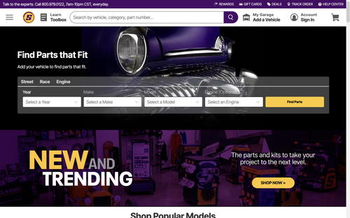 Speedway Motors website screenshot