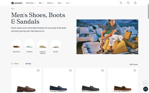 Sperry website screenshot