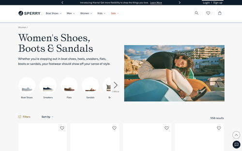 Sperry website screenshot