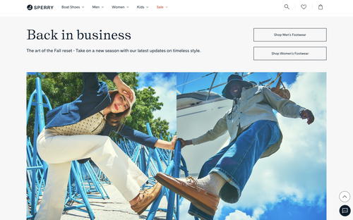 Sperry website screenshot
