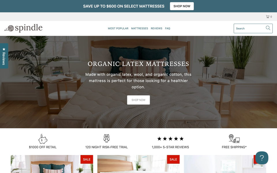 Spindle Mattress website